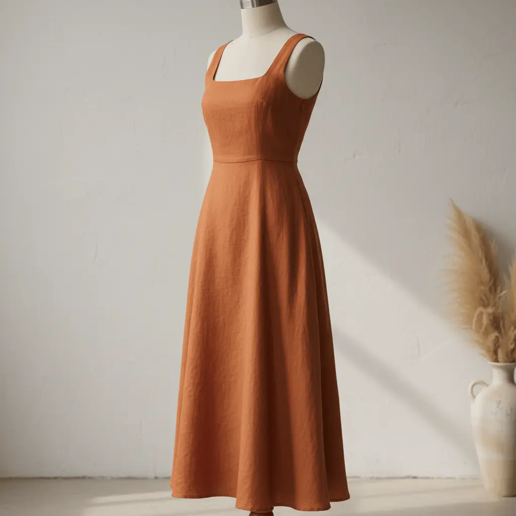 Velora Linen Midi Dress